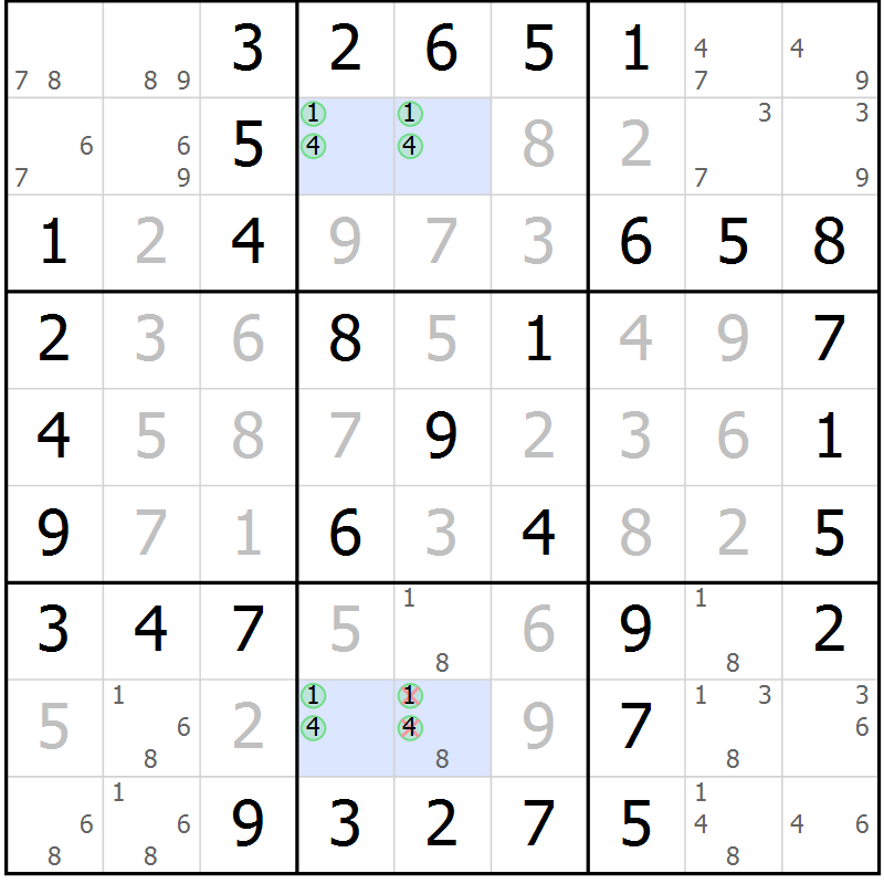 Position des candidats pour la solution de la Gr 34 page 37 du magazine de sudoku Platina n° 038