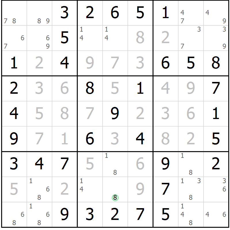 Position des candidats pour la solution de la Gr 34 page 37 du magazine de sudoku Platina n° 038