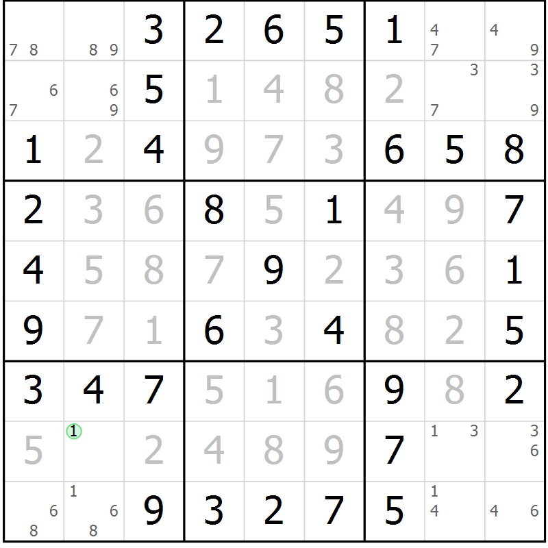 Position des candidats pour la solution de la Gr 34 page 37 du magazine de sudoku Platina n° 038