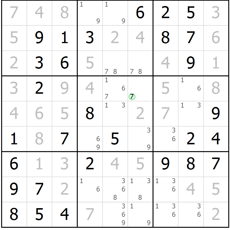 Position des candidats pour la solution de la Gr 37 page 40 du magazine de sudoku Platina n° 038