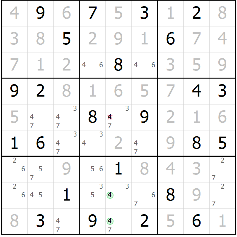 Position des candidats pour la solution de la Gr 38 page 41 du magazine de sudoku Platina n° 038
