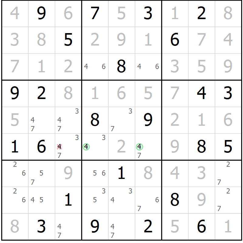 Position des candidats pour la solution de la Gr 38 page 41 du magazine de sudoku Platina n° 038
