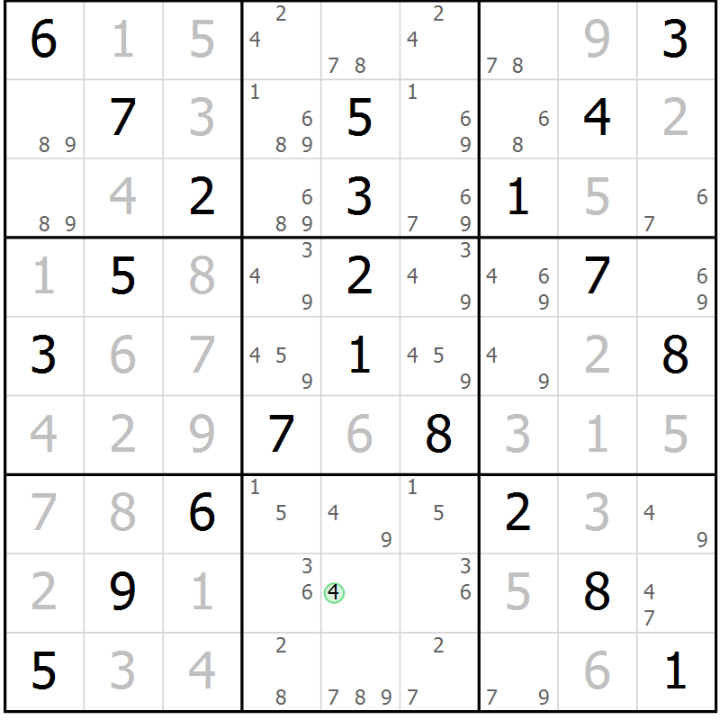Position des candidats pour la solution de la Gr 40 page 43 du magazine de sudoku Platina n° 038
