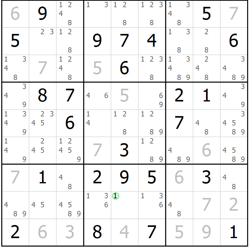 Position des candidats pour la solution de la Gr 41 page 44 du magazine de sudoku Platina n° 038