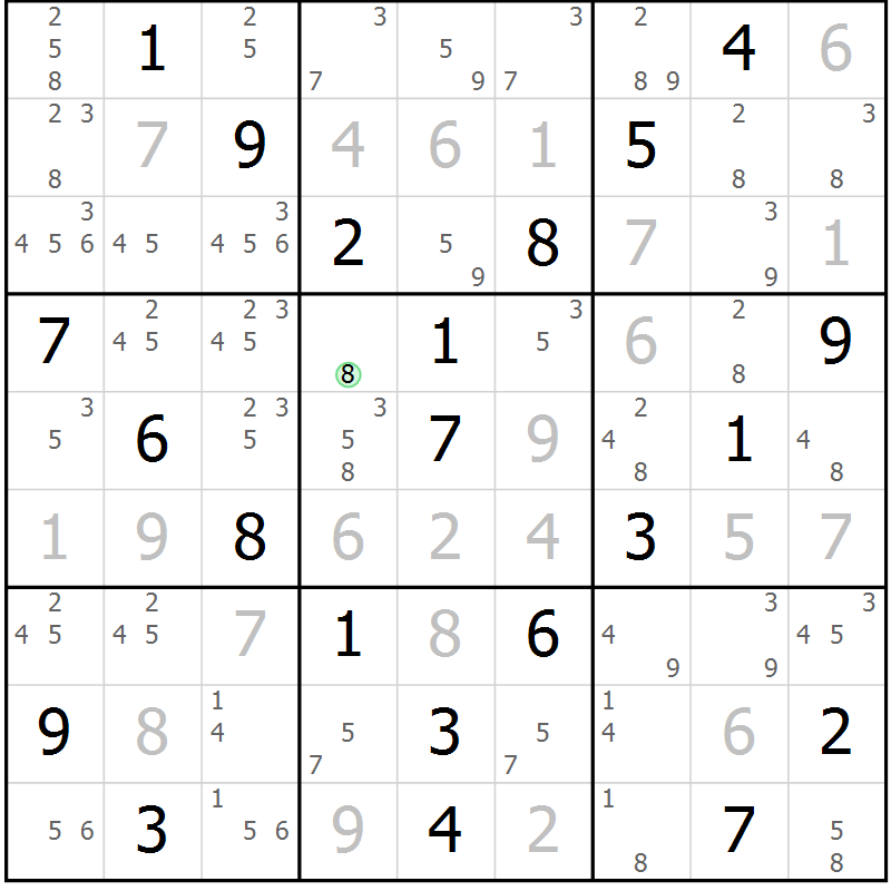 Position des candidats pour la solution de la Gr 44 page 47 du magazine de sudoku Platina n° 038
