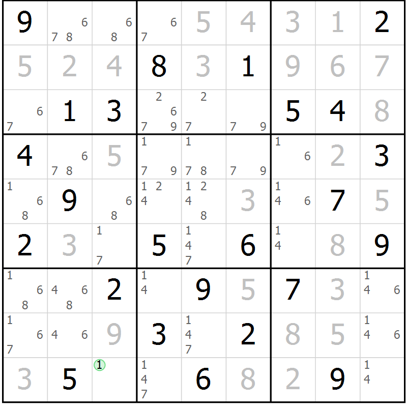 Position des candidats pour la solution de la Gr 45 page 48 du magazine de sudoku Platina n° 038