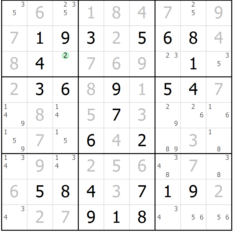 Position des candidats pour la solution de la Gr 47 page 50 du magazine de sudoku Platina n° 038