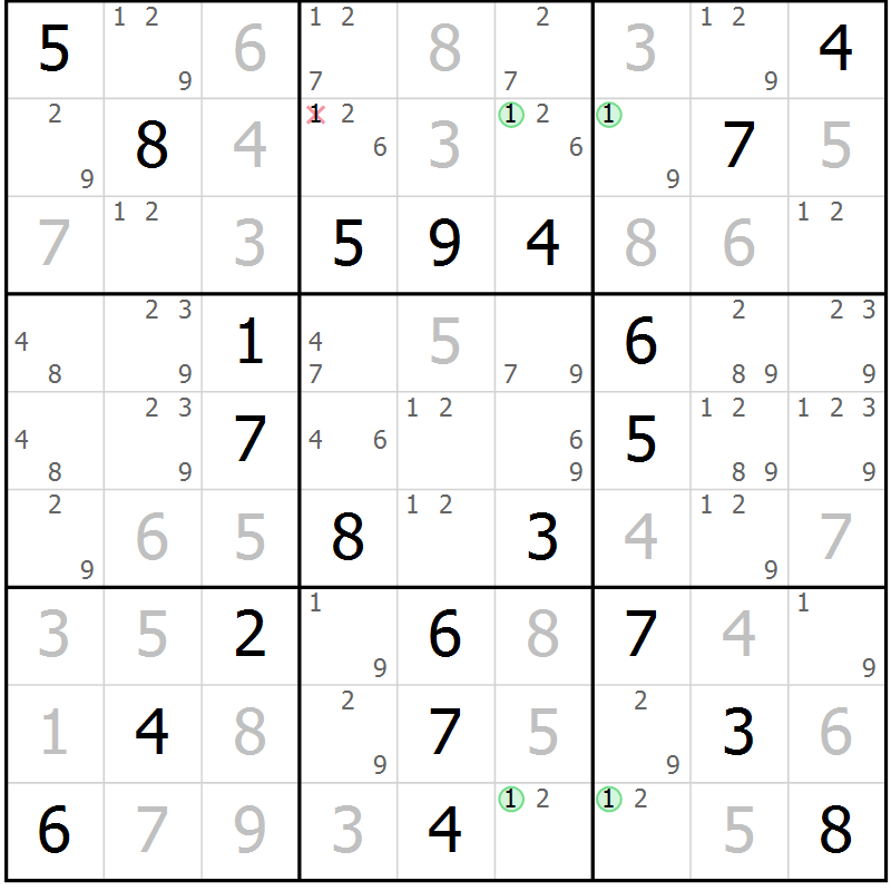 Position des candidats pour la solution de la Gr 48 page 51 du magazine de sudoku Platina n° 038