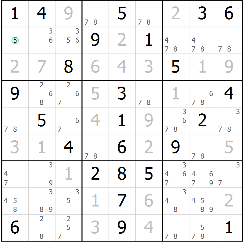 Position des candidats pour la solution de la Gr 53 page 56 du magazine de sudoku Platina n° 038