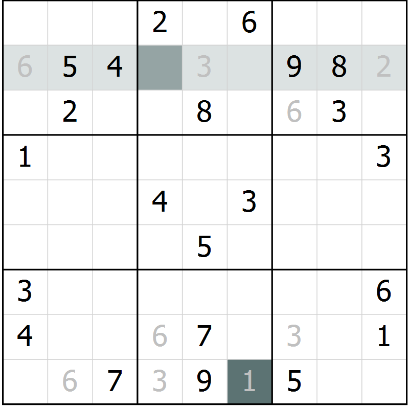 Position des candidats pour la solution de la Gr 6 page 9 du magazine de sudoku Platina n° 038