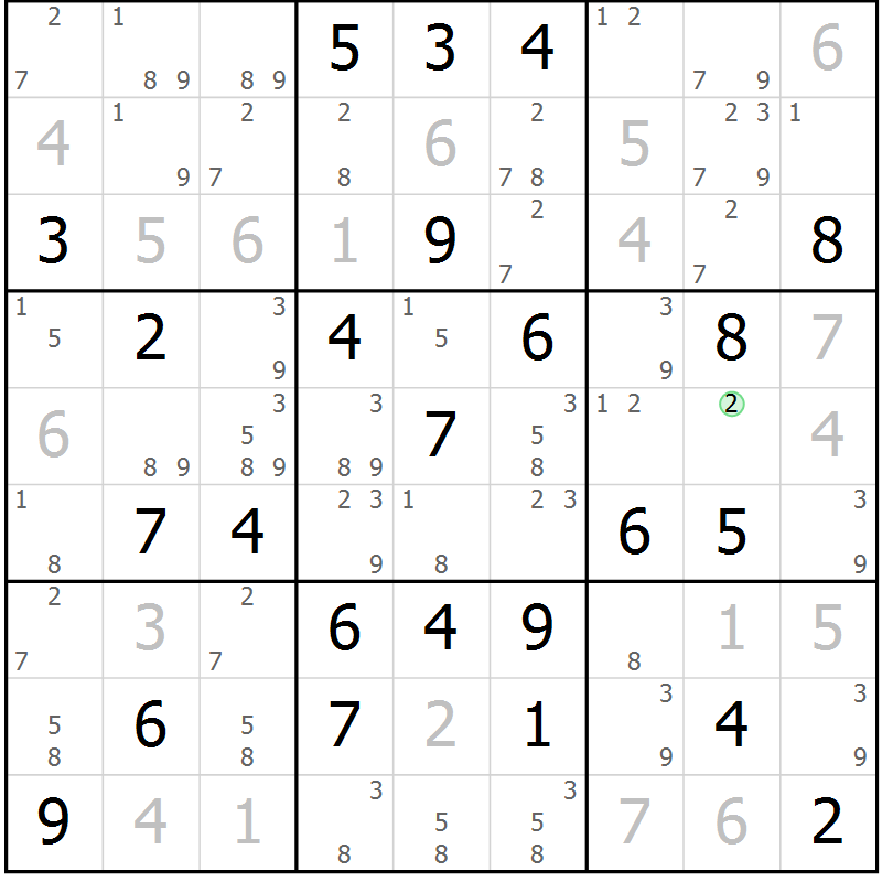 Position des candidats pour la solution de la Gr 67 page 70 du magazine de sudoku Platina n° 038