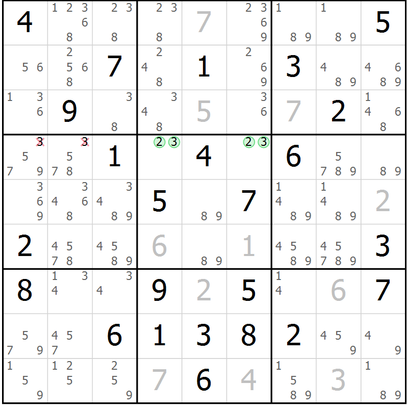 Position des candidats pour la solution de la Gr 71 page 74 du magazine de sudoku Platina n° 038