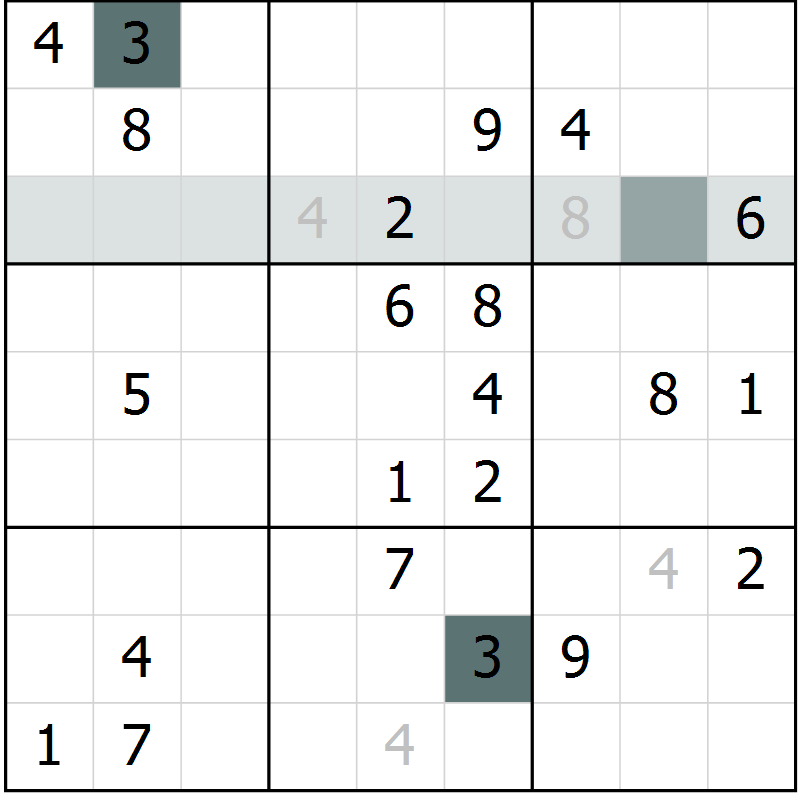 Position des candidats pour la solution de la Gr 1 page 4 du magazine de sudoku Virtuose n° 108