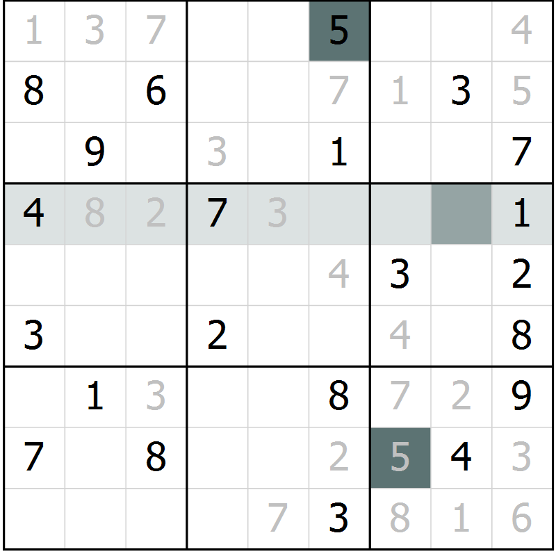 Position des candidats pour la solution de la Gr 10 page 13 du magazine de sudoku Virtuose n° 108