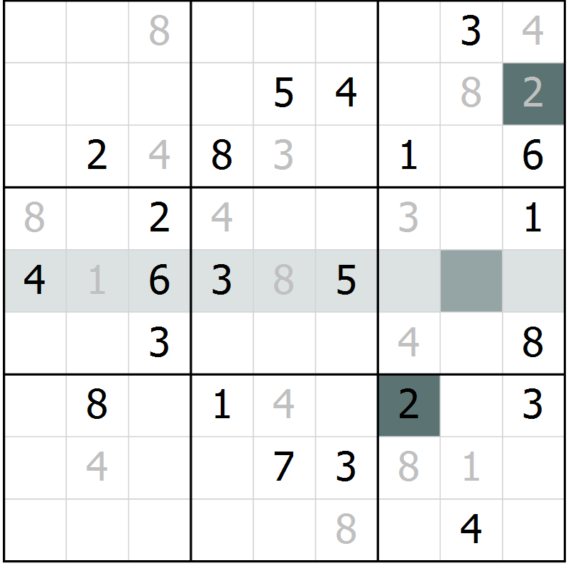 Position des candidats pour la solution de la Gr 11 page 14 du magazine de sudoku Virtuose n° 108