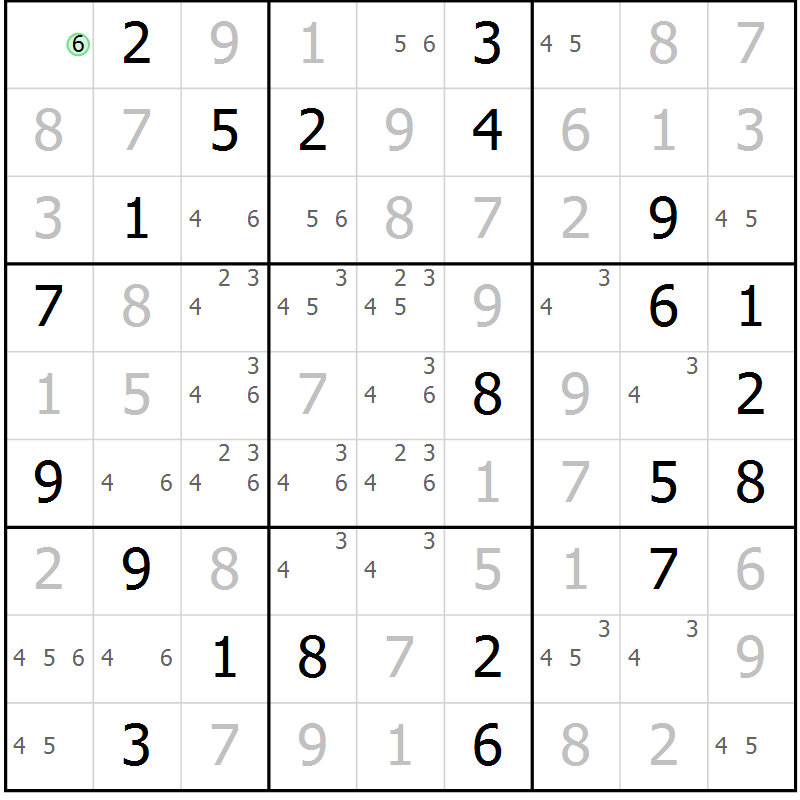 Position des candidats pour la solution de la Gr 19 page 22 du magazine de sudoku Virtuose n° 108
