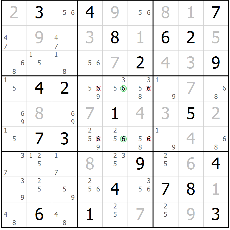Position des candidats pour la solution de la Gr 21 page 24 du magazine de sudoku Virtuose n° 108