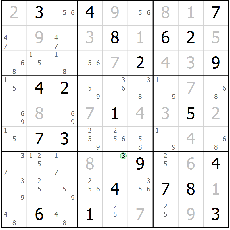 Position des candidats pour la solution de la Gr 21 page 24 du magazine de sudoku Virtuose n° 108