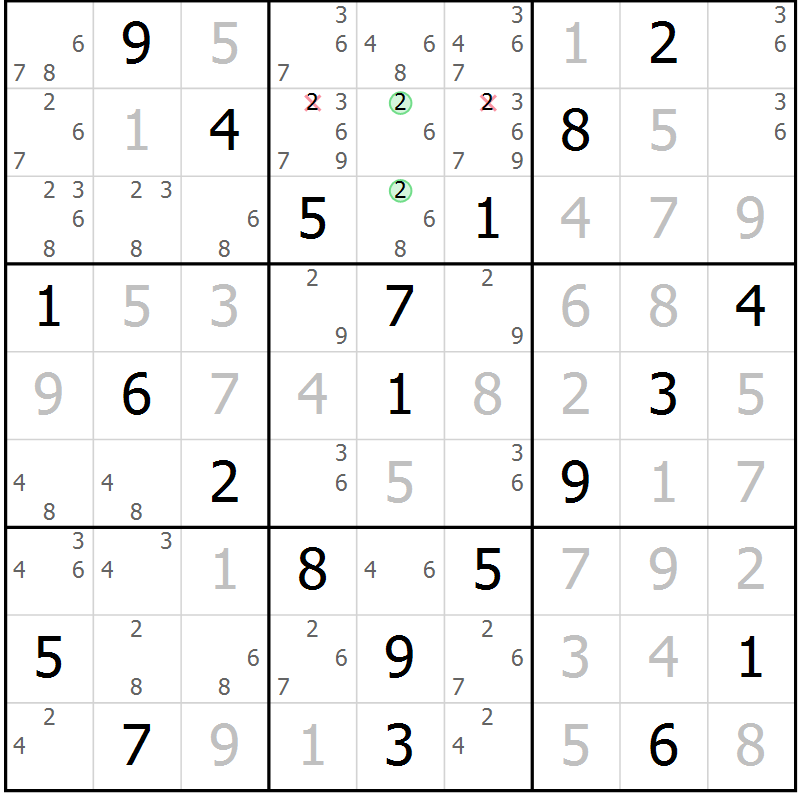 Position des candidats pour la solution de la Gr 24 page 27 du magazine de sudoku Virtuose n° 108