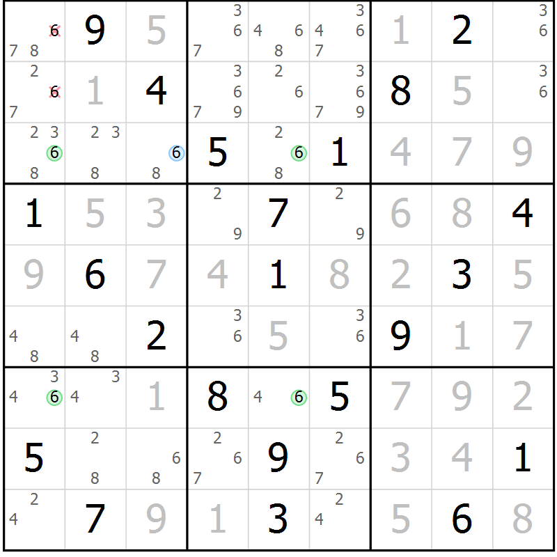 Position des candidats pour la solution de la Gr 24 page 27 du magazine de sudoku Virtuose n° 108