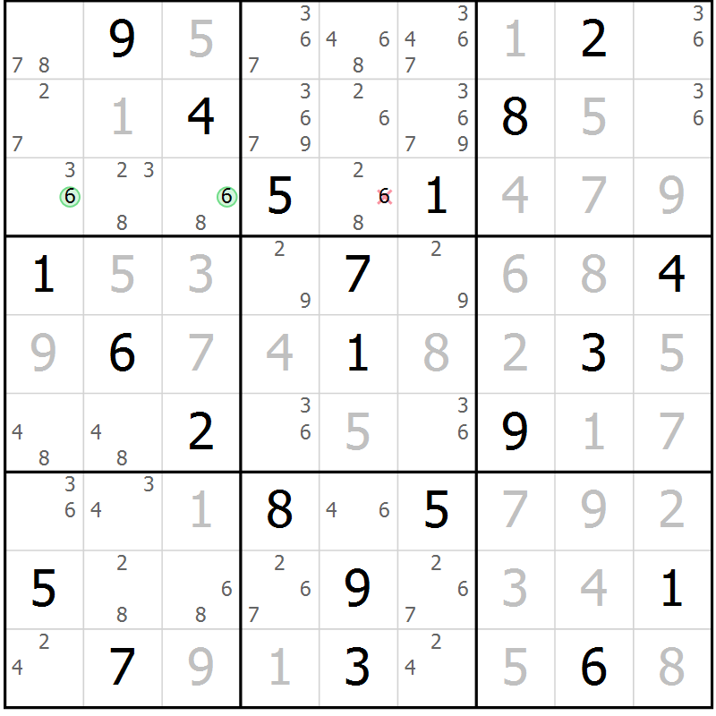 Position des candidats pour la solution de la Gr 24 page 27 du magazine de sudoku Virtuose n° 108