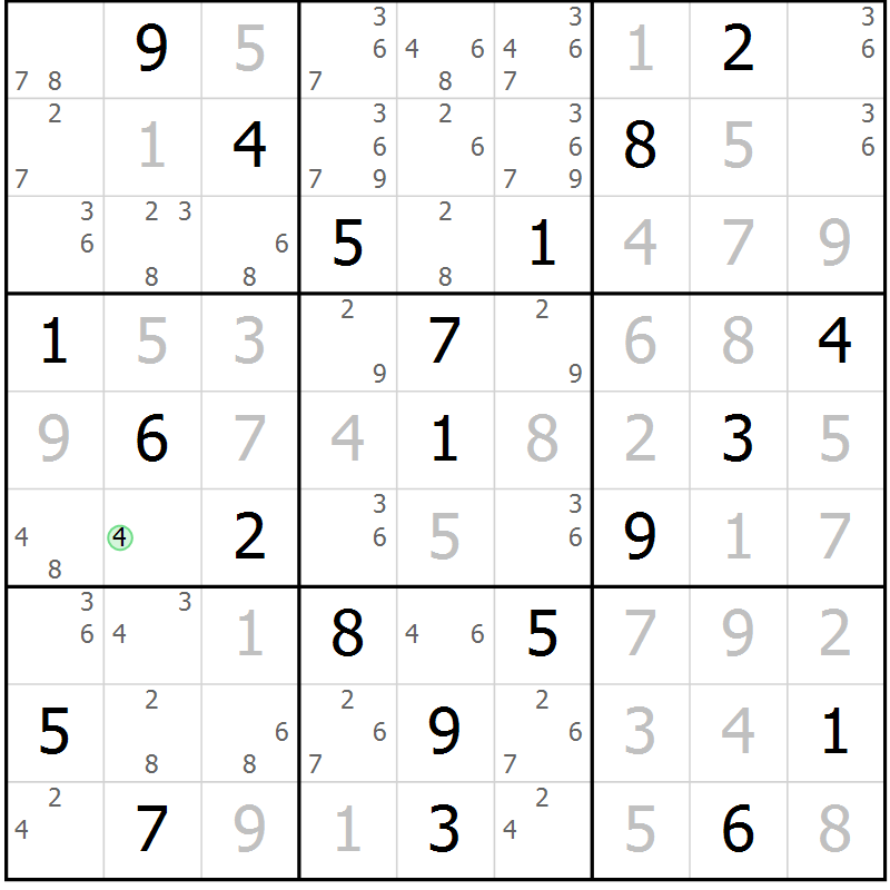 Position des candidats pour la solution de la Gr 24 page 27 du magazine de sudoku Virtuose n° 108