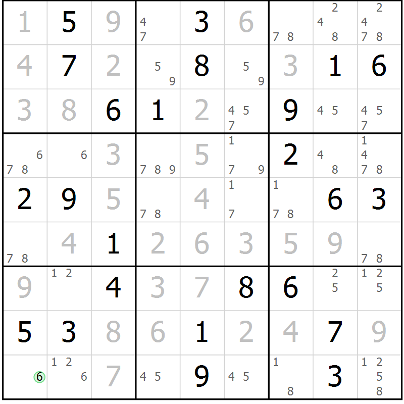 Position des candidats pour la solution de la Gr 27 page 30 du magazine de sudoku Virtuose n° 108
