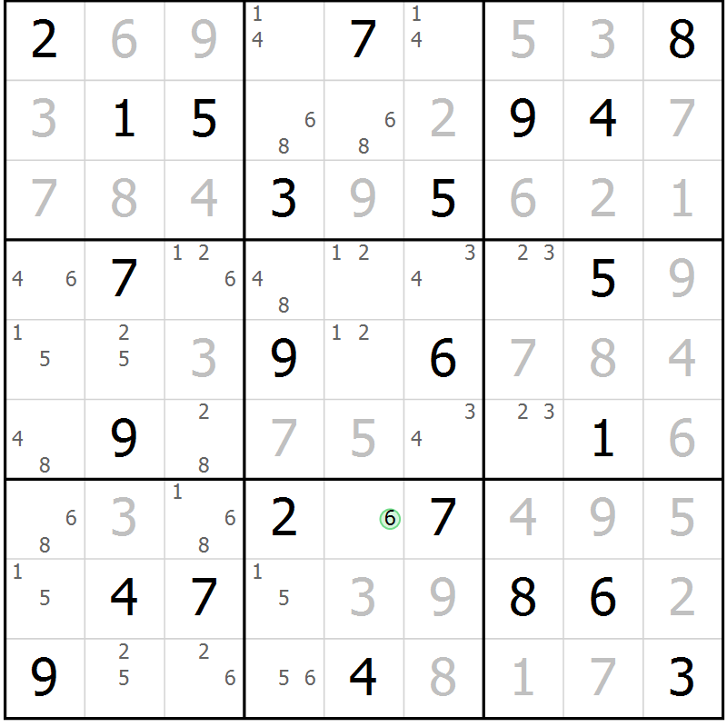 Position des candidats pour la solution de la Gr 32 page 35 du magazine de sudoku Virtuose n° 108