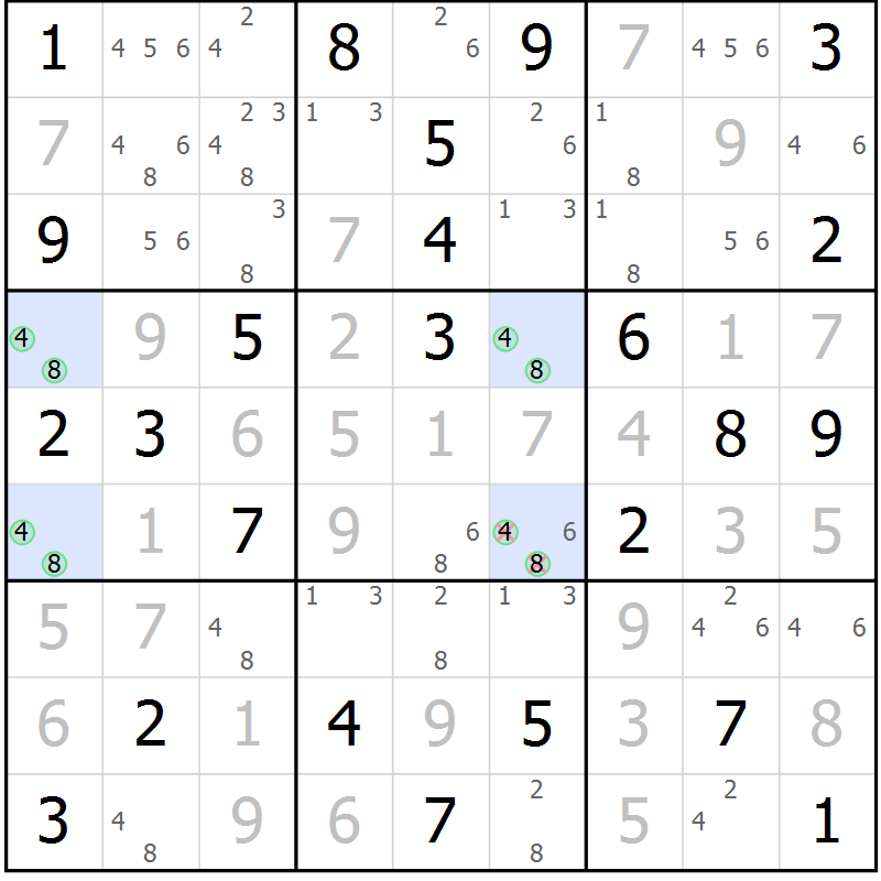 Position des candidats pour la solution de la Gr 35 page 38 du magazine de sudoku Virtuose n° 108