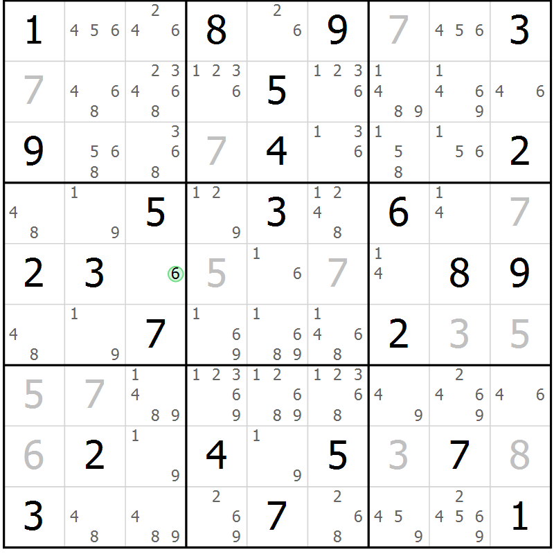 Position des candidats pour la solution de la Gr 35 page 38 du magazine de sudoku Virtuose n° 108