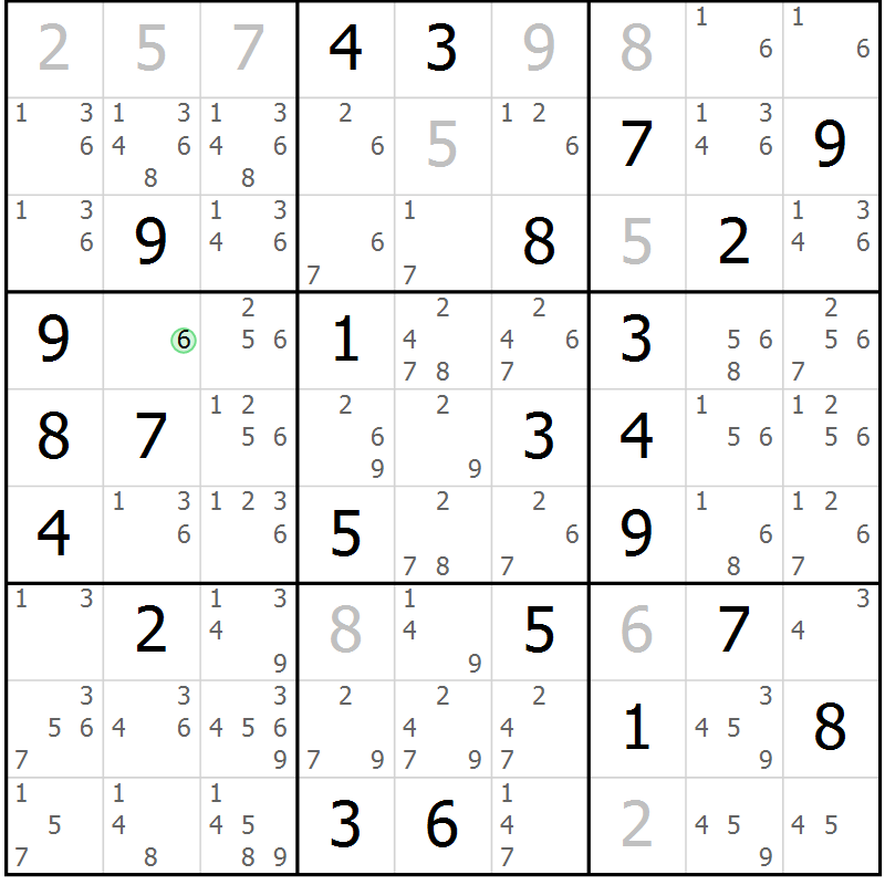 Position des candidats pour la solution de la Gr 37 page 40 du magazine de sudoku Virtuose n° 108