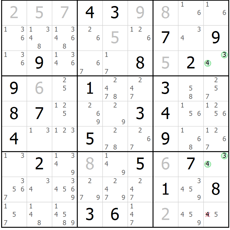 Position des candidats pour la solution de la Gr 37 page 40 du magazine de sudoku Virtuose n° 108