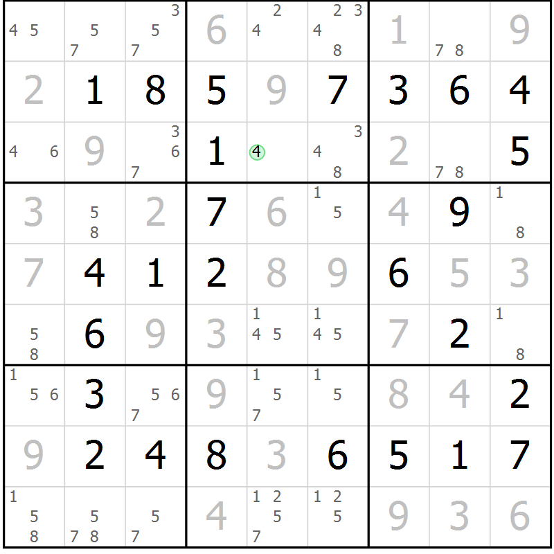 Position des candidats pour la solution de la Gr 39 page 42 du magazine de sudoku Virtuose n° 108