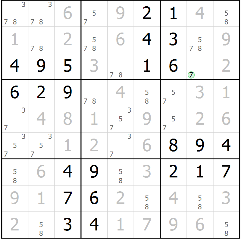 Position des candidats pour la solution de la Gr 51 page 54 du magazine de sudoku Virtuose n° 108