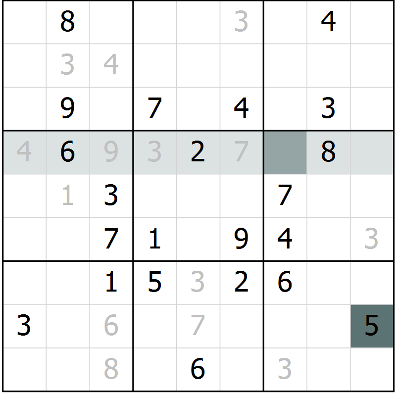 Position des candidats pour la solution de la Gr 6 page 9 du magazine de sudoku Virtuose n° 108