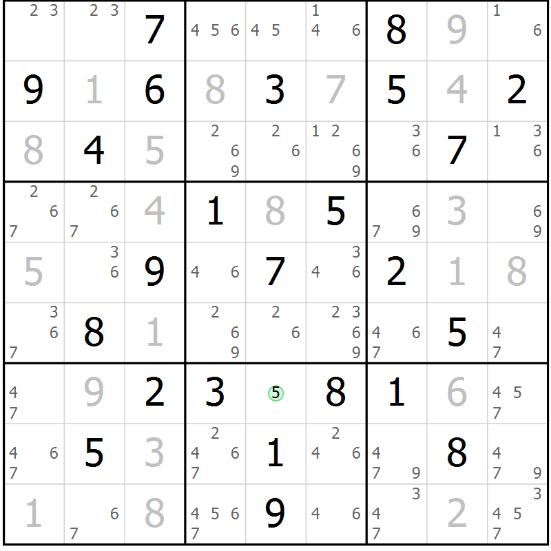 Position des candidats pour la solution de la Gr 60 page 63 du magazine de sudoku Virtuose n° 108