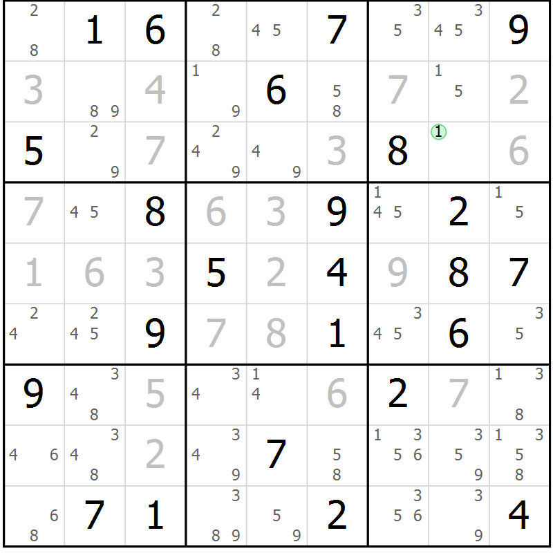 Position des candidats pour la solution de la Gr 80 page 83 du magazine de sudoku Virtuose n° 108