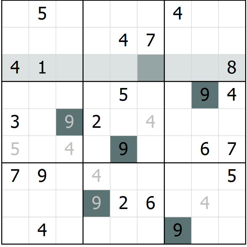 Position des candidats pour la solution de la Gr 10 page 13 du magazine de sudoku Virtuose n° 109