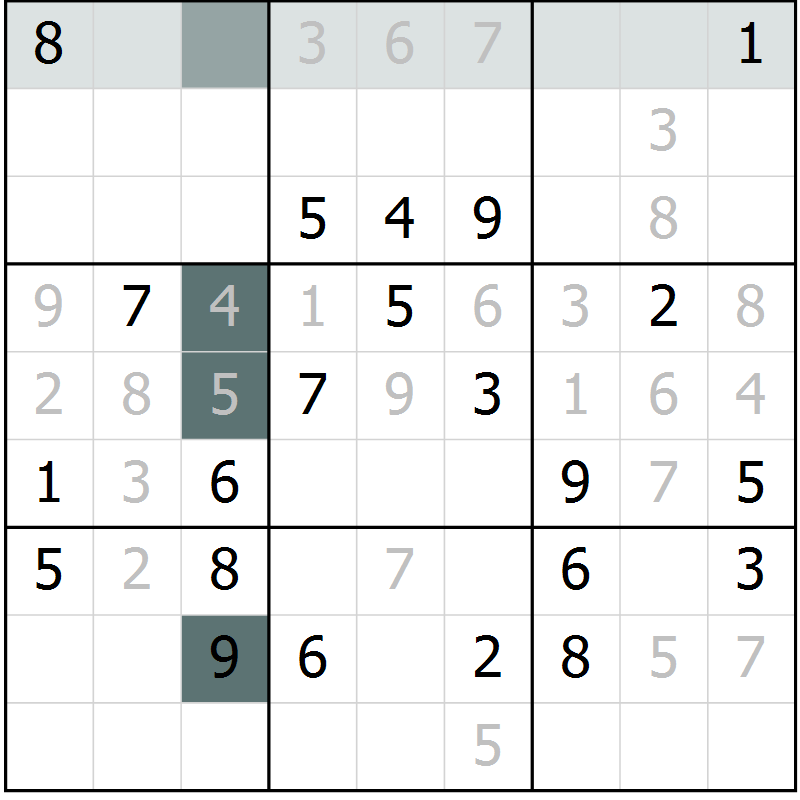 Position des candidats pour la solution de la Gr 11 page 14 du magazine de sudoku Virtuose n° 109