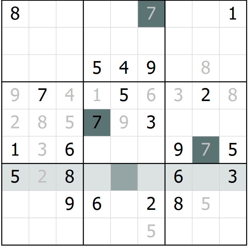 Position des candidats pour la solution de la Gr 11 page 14 du magazine de sudoku Virtuose n° 109