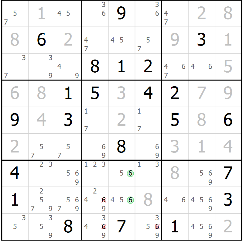 Position des candidats pour la solution de la Gr 19 page 22 du magazine de sudoku Virtuose n° 109
