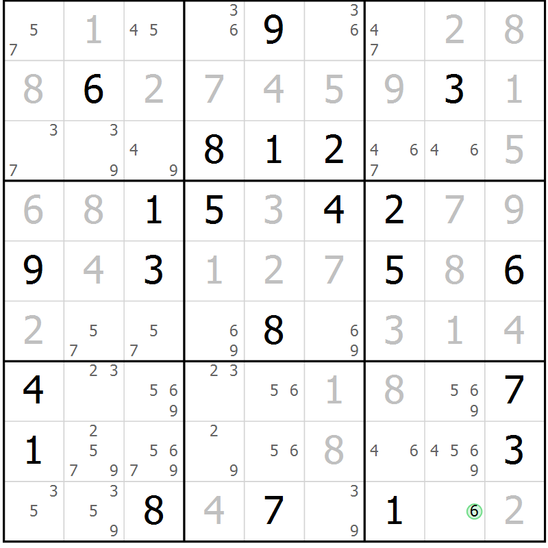 Position des candidats pour la solution de la Gr 19 page 22 du magazine de sudoku Virtuose n° 109