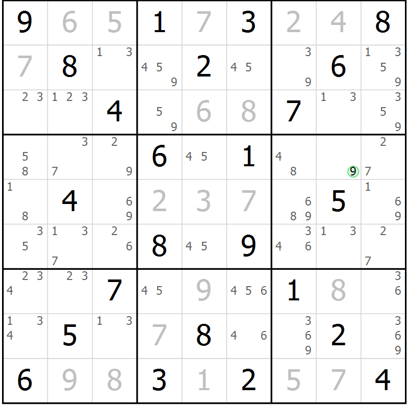 Position des candidats pour la solution de la Gr 24 page 27 du magazine de sudoku Virtuose n° 109