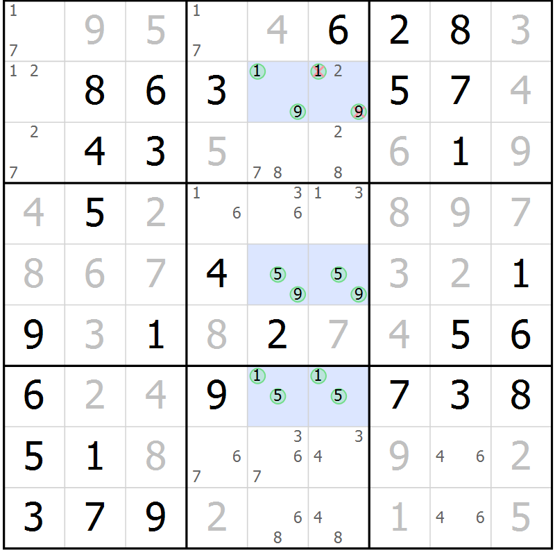 Position des candidats pour la solution de la Gr 26 page 29 du magazine de sudoku Virtuose n° 109