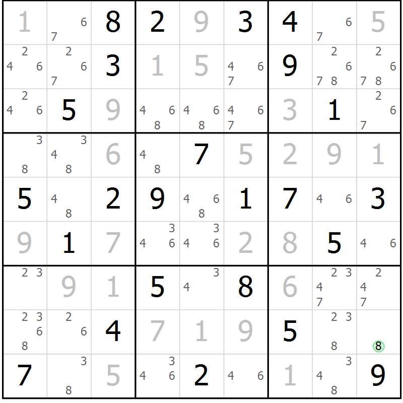 Position des candidats pour la solution de la Gr 27 page 30 du magazine de sudoku Virtuose n° 109