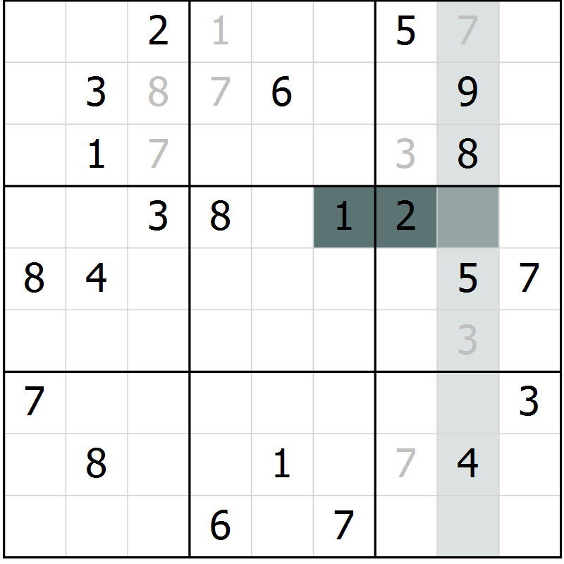 Position des candidats pour la solution de la Gr 3 page 6 du magazine de sudoku Virtuose n° 109