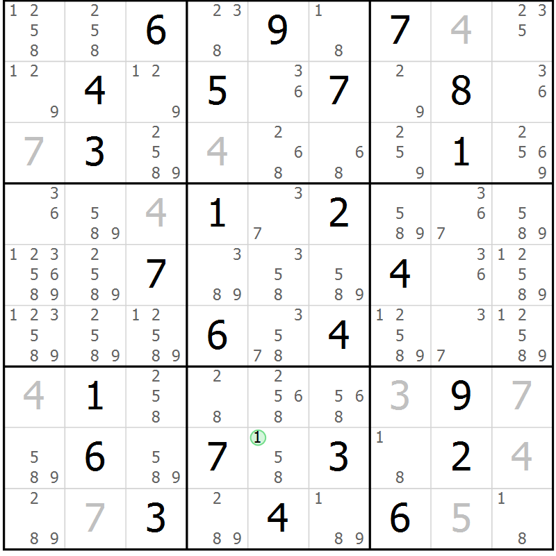 Position des candidats pour la solution de la Gr 31 page 34 du magazine de sudoku Virtuose n° 109