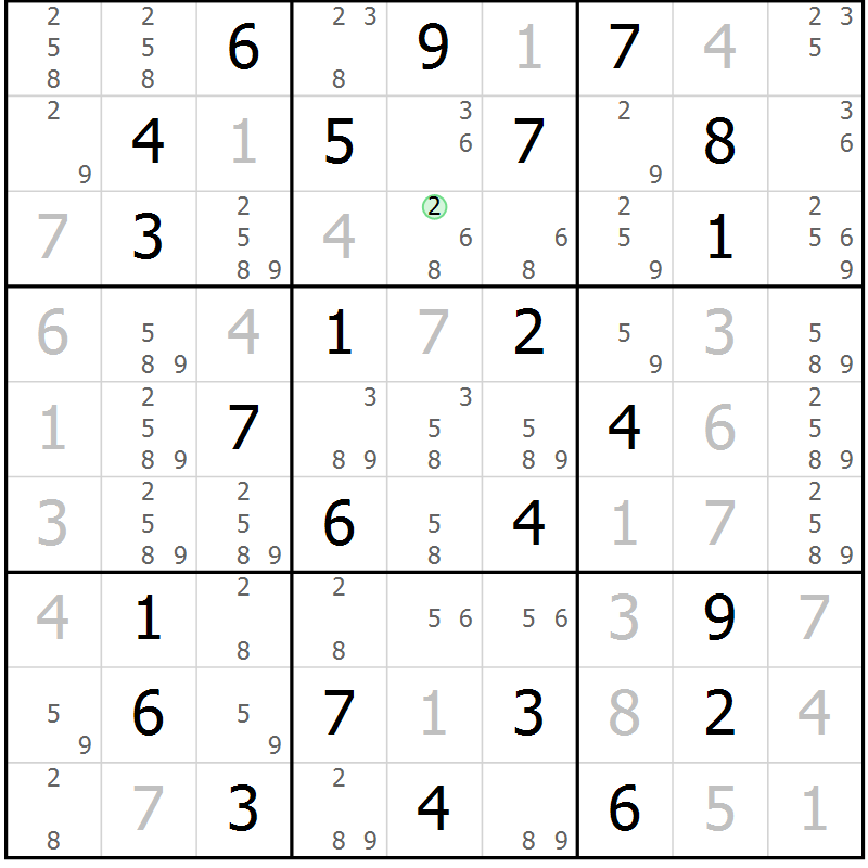 Position des candidats pour la solution de la Gr 31 page 34 du magazine de sudoku Virtuose n° 109