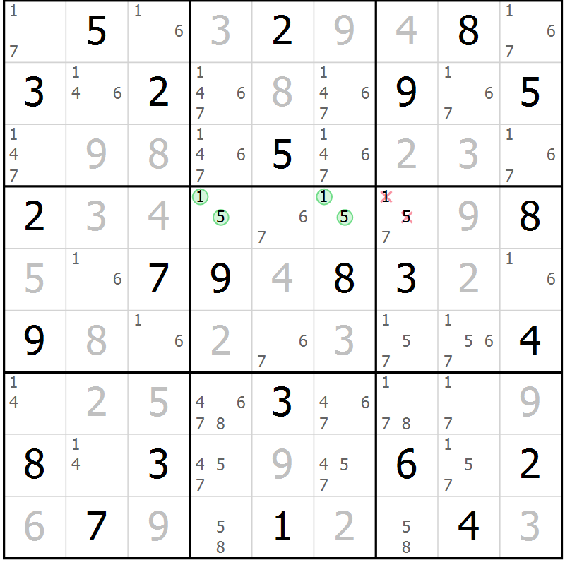 Position des candidats pour la solution de la Gr 34 page 37 du magazine de sudoku Virtuose n° 109