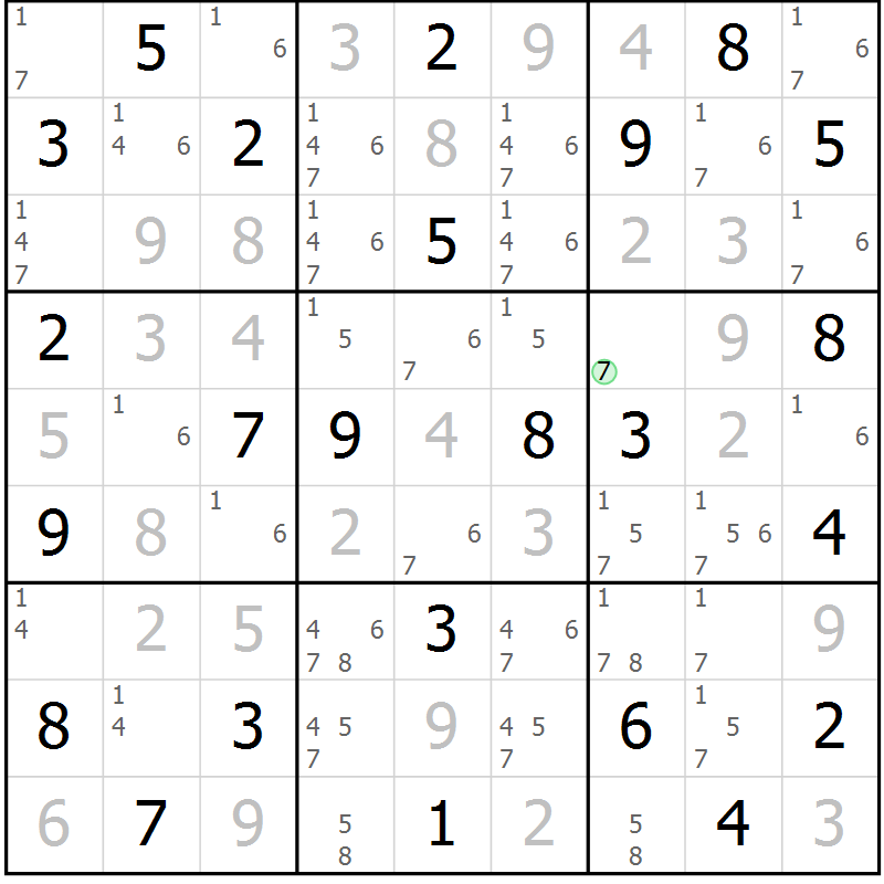 Position des candidats pour la solution de la Gr 34 page 37 du magazine de sudoku Virtuose n° 109
